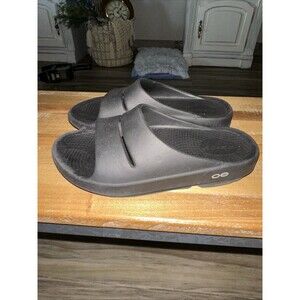 Oofos Ooahh Recovery Comfort Slide Sandals | Black — Size 6